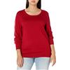 Amazon Essentials Maglione Girocollo Leggero A Maniche Lunghe (Taglie Forti Disponibili) Donna, Rosso, 4XL Plus