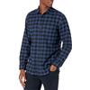 Amazon Essentials Camicia in Flanella a Maniche Lunghe Uomo, Blu Nero Buffalo Plaid, S