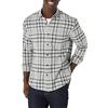 Amazon Essentials Camicia in Flanella a Maniche Lunghe Uomo, Grigio Chiaro Nero Motivo Scozzese, XS