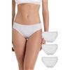 Lovable Slip Pacco da 3 | Mutandine in Microfibra Taglio al Vivo | Laser Cut Invisibili sotto i Vestiti |Intimo Second Skin Micro Donna x3, Bianco, M