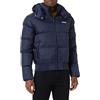 Schott NYC Chicago - Piumino con cappuccio con bordo Cote Schott, Navy, XS adulto