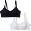 Amazon Essentials Reggiseni Premaman in Jersey Misto Cotone con Apertura a Clip Supporto per l'Allattamento Donna, Confezione da 2, Bianco/Nero, 1B