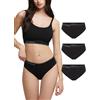 POMPEA 3 Pezzi Slip Donna in Cotone Elasticizzato Seamless, Mutande con Cinturino Elastico Logato