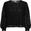 ONLY rsa 78 Lace Top Wvn Camicia, Nero, S (Pacco da 3) Donna