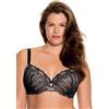 Dorina Reggiseno Donna Celine Demi - Leggermente Imbottito, con Ferretto, Coppe Preformate, Pizzo Floreale, e Fasce a U di Supporto, Nero