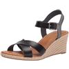 Amazon Essentials Sandalo con Zeppa Espadrillas Donna, Nero, 36 EU