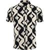 KEY LARGO Traccia 1/2 Patterned Camicia, Nero, L Uomo