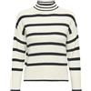 Only Felpa da Donna Onlibi L/S HIGNECK CC Knt con Cappuccio, Grigio e Righe/Nero, Taglia L