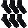 Timberland PRO 6-Pack Performance Quarter Length Socks Calzini Casual, Nero, L (Pacco da 6) Uomo