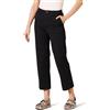 Amazon Essentials Pantaloni Kaki a Gamba Larga Slim a Vita Alta alla Caviglia Donna, Nero, 48 Lungo