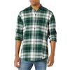 Amazon Essentials Camicia in Flanella a Maniche Lunghe Uomo, Verde Bianco Motivo Scozzese, XXL