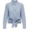 Only ONLLECEY LS Stripe Knot DNM Shirt Noos Camicia da Donna, Cloud Dancer/Stripes:Medium Blue, XS