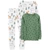 Simple Joys by Carter's Set Pigiama Natalizio in Cotone Aderente per Bambini, 3 Pezzi, Pino Verde/Foresta Bianca, 6-9 Mesi