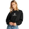Calvin Klein Donna Felpa Shadow Graphic Crewneck Cropped, Nero (CK Black), XXXL