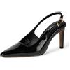 Amazon Essentials Scarpe Décolleté con Cinturino Posteriore Donna, Nero Pelle Verniciata, 37 EU
