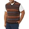 Amazon Essentials Gilet in Lana d'Agnello Uomo, Marrone Intenso Fair Isle, XS