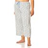 HUE Basic Printed Knit Capri Pajama Sleep Pant, Made with Temperature Control Technology Pantaloni da Pigiama, Bianco/Ghiaccio Margarita, S Donna