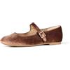 Amazon Essentials Ballerine Mary Jane Donna, Marrone Velluto, 35 EU