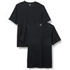 Amazon Essentials Serafino in piqué a Maniche Corte dalla vestibilità Standard (Disponibile nelle Taglie Big & Tall) Uomo, Pacco da 2, Nero, L