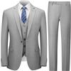 Cooper & Nelson Completo da Uomo Aderente, 3 Pezzi, Giacca a Tinta Unita con Un Bottone, Pantaloni, Gilet e Cravatta, Set da Smoking, Grigio Chiaro, 3XL