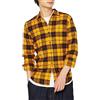 Amazon Essentials Camicia In Flanella Scozzese Con Bottoni A Maniche Lunghe Sagomata Uomo, Nero Giallo Motivo Scozzese, M