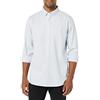 Amazon Essentials Camicia con Taschino in Tessuto Oxford Elasticizzato a Maniche Corte vestibilità Aderente Uomo, Azzurro Polvere Righe Verticali, M