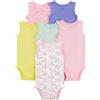 Simple Joys by Carter's - Body senza maniche, da bambina, confezione da 6 ,Pink/Purple/Yellow/Floral ,Preemie
