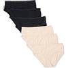 Amazon Essentials Biancheria Intima a Vita Alta (Disponibili in Taglie Forti) Donna, Pacco da 6, Nero/Petalo Chiaro, 3XL Plus
