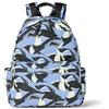 Amazon Essentials Zainetto per la Scuola in Nylon Unisex Bambini e Ragazzi, Onde Di Squalo Azzurro, Taglia Unica