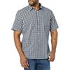 Amazon Essentials Camicia a Maniche Corte in Popeline Elasticizzato (Disponibile in Taglie Extra Forti) Uomo, Blu Marino Bianco Percalle, M