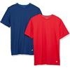 Amazon Essentials Maglietta Tecnica Active Performance (Disponibile in Taglie Extra Forti) Uomo, Pacco da 2, Blu Marino/Rosso, 5XL Plus