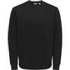 Only & Sons Onsceres Life Crew Neck Noos Maglia di Tuta, Uomo, Nero, M