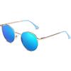 CLANDESTINE - Occhiali da Sole Orbita 11 Gold Light Blue - Lenti in Nylon Azzurro e Montatura in Acciaio - Occhiali da Sole Unisex - Smart Vision Technology - Più Nitidezza e Meno Riflessi