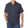 Amazon Essentials Camicia a Maniche Corte in Popeline Elasticizzato (Disponibile in Taglie Extra Forti) Uomo, Blu Marino Rose, L