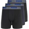 Puma Men's 3 Pack Boxer Brief, Black/Grey, Medium