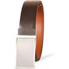 Amazon Essentials Cintura da uomo, in pelle, reversibile, con placca, marrone/marrone chiaro, 34