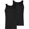 Skiny Herren Tank Top 2er Pack Shirt Multipack Fine Rib Canottiera, Black, L (Pacco da 2) Uomo