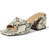 Amazon Essentials Platform Mule Sandals Donna, Pelle Di Serpente Sintetica Grigia, 38.5 EU