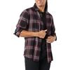 Amazon Essentials Camicia in Flanella a Maniche Lunghe Uomo, Nero Bordeaux Grigio Motivo Scozzese, XL