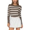 Only Onlsally L/S Puff Maglione Knt Noos, Maglione Donna, Walnut/Stripes:Cloud Dancer, M