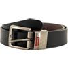 Levi's Lan Reversible Leather Belt 9a6896, Cintura Unisex - Adulto, Nero, M