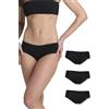 Lovable Slip Culotte in Tessuto Ultrasoft | Pacco da 3 Mutande in Morbido Modal | Mutandine Traspiranti, Comfort Quotidiano | Intimo Donna x3, Nero, XL