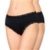 Nur Die Invisible - Pantaloni da Donna in Pizzo, Senza Cuciture, Senza Cuciture, Invisibili e Senza Cuciture, in Morbida Microfibra, Nero, 44-46