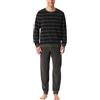 Schiesser Herren Schlafanzug Lang mit Bündchen-Nightwear Set Pigiama, Grigio Scuro-Mel_183128, 56 Uomo