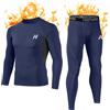MEETWEE Set di Biancheria Intima Termica da Uomo, Maglia a Maniche Lunghe con Strato di Base Sportivo e Pantaloni ad Asciugatura Rapida, Tuta da Allenamento per Sci, Corsa ed Escursionismo