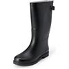 Amazon Essentials Stivali Wellington Alti e Impermeabili Donna, Nero, 37.5 EU
