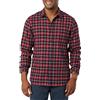 Amazon Essentials Camicia In Flanella Scozzese Con Bottoni A Maniche Lunghe Sagomata Uomo, Rosso Scuro Motivo Scozzese, S
