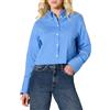 Amazon Essentials Camicia Elegante Button-Down in Popeline di Cotone Elasticizzato, Oversize Donna, Blu, XS