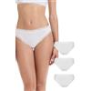 Lovable Slip Brasiliano in Microfibra e Pizzo | Confezione 3 Pezzi Mutande | Mutandine Morbide e Femminili | Intimo Lacy Micro Donna x3, Bianco, M