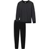 Uncover by Schiesser Schlafanzug Lang, Pigiama Lungo Uomo, Schwarz, 48